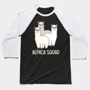 Alpaca Squad Team Colourful Glasses Baseball T-Shirt